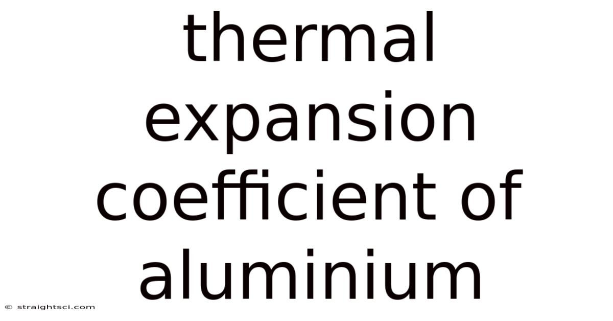 Thermal Expansion Coefficient Of Aluminium