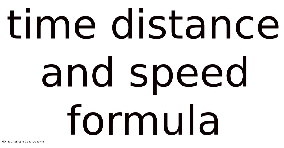 Time Distance And Speed Formula
