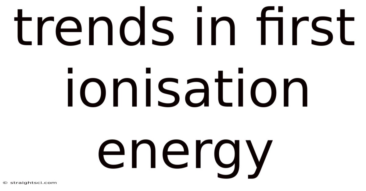 Trends In First Ionisation Energy