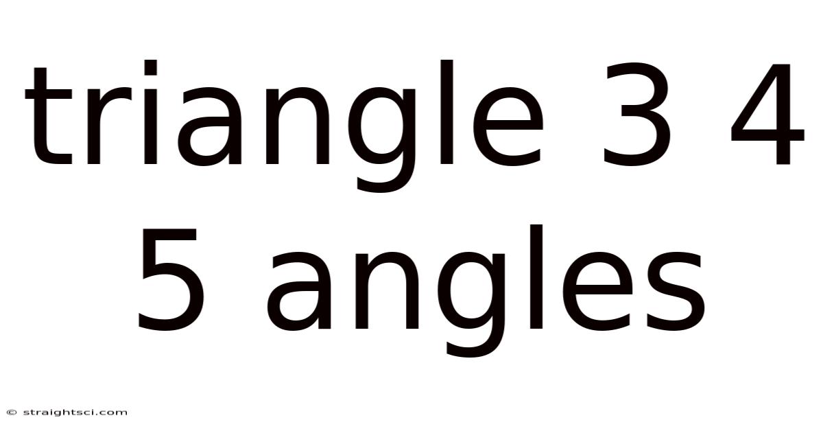 Triangle 3 4 5 Angles