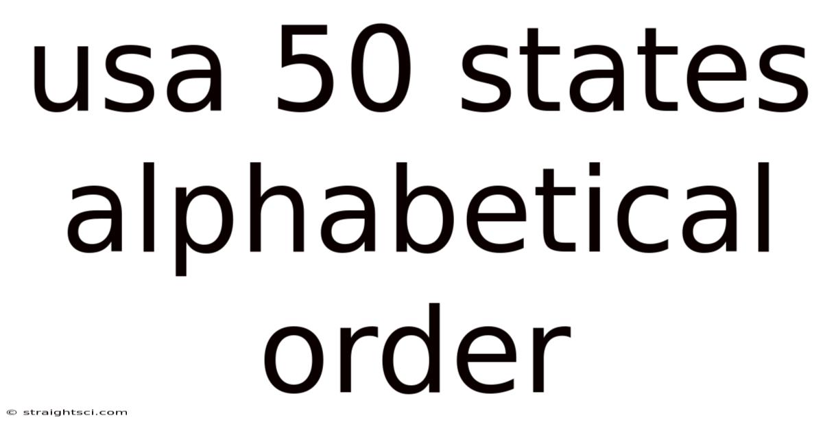 Usa 50 States Alphabetical Order