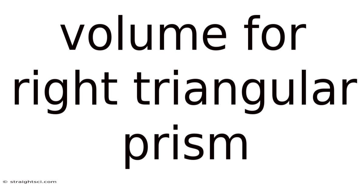 Volume For Right Triangular Prism