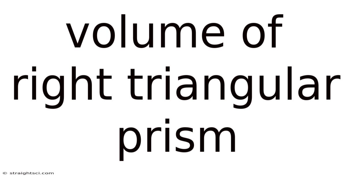 Volume Of Right Triangular Prism