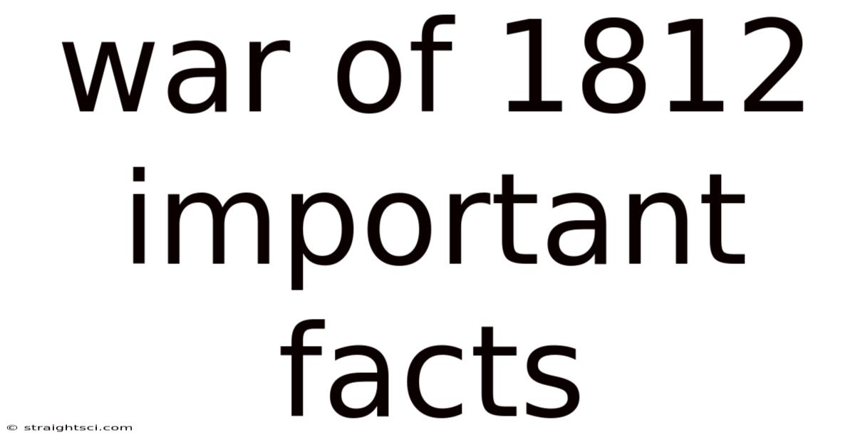 War Of 1812 Important Facts