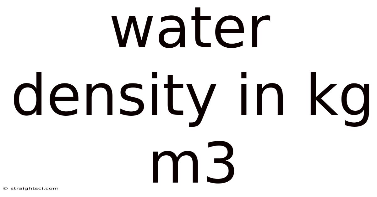 Water Density In Kg M3