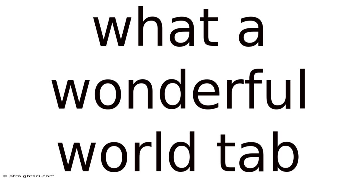 What A Wonderful World Tab