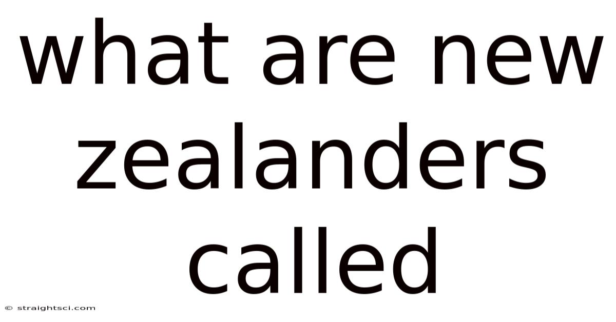 What Are New Zealanders Called