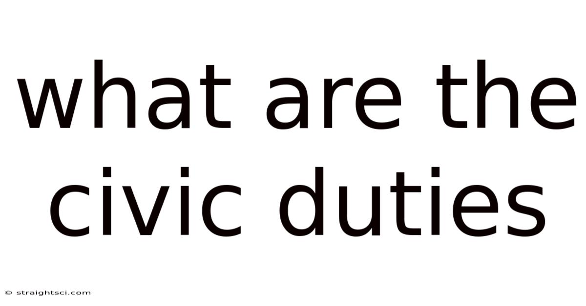 What Are The Civic Duties