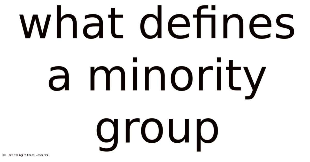 What Defines A Minority Group