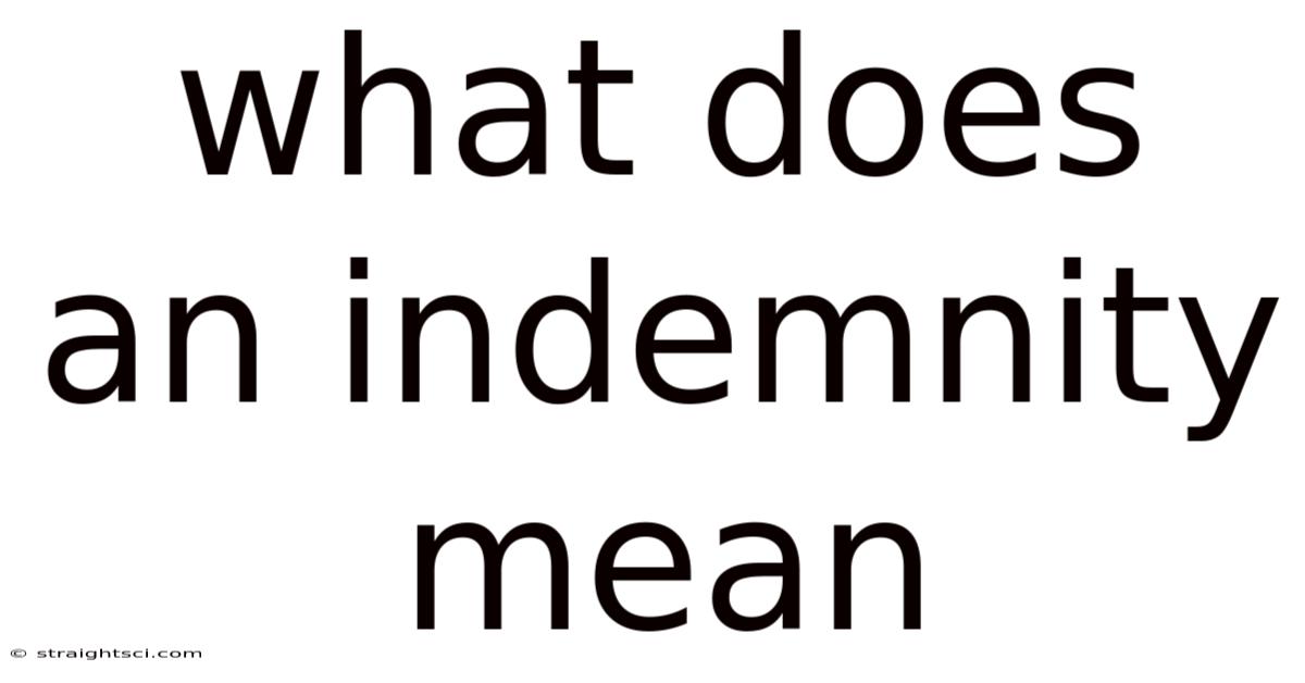 What Does An Indemnity Mean