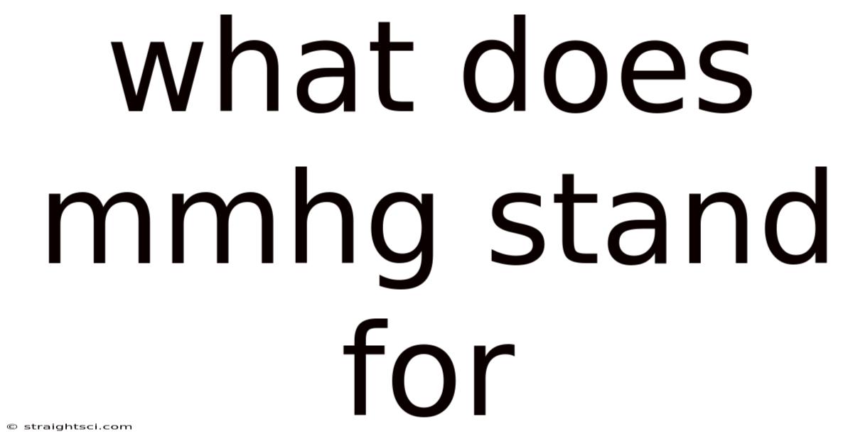What Does Mmhg Stand For