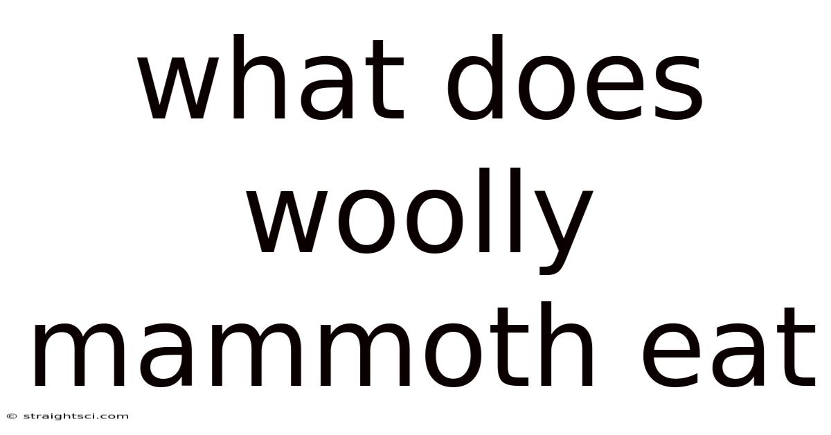 What Does Woolly Mammoth Eat