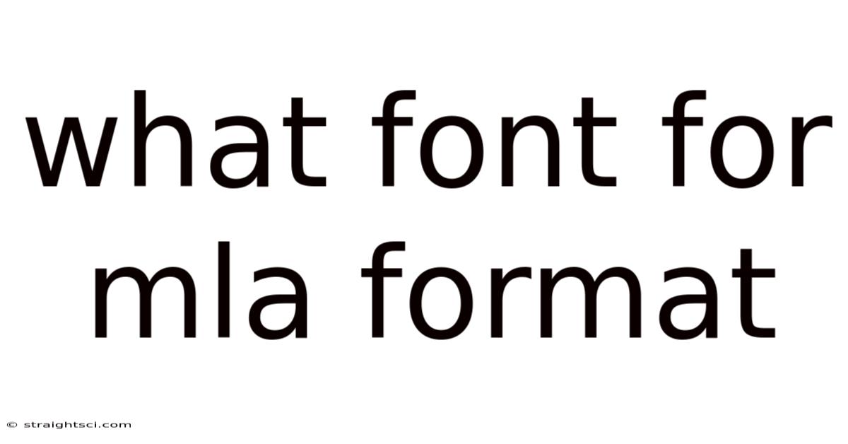 What Font For Mla Format