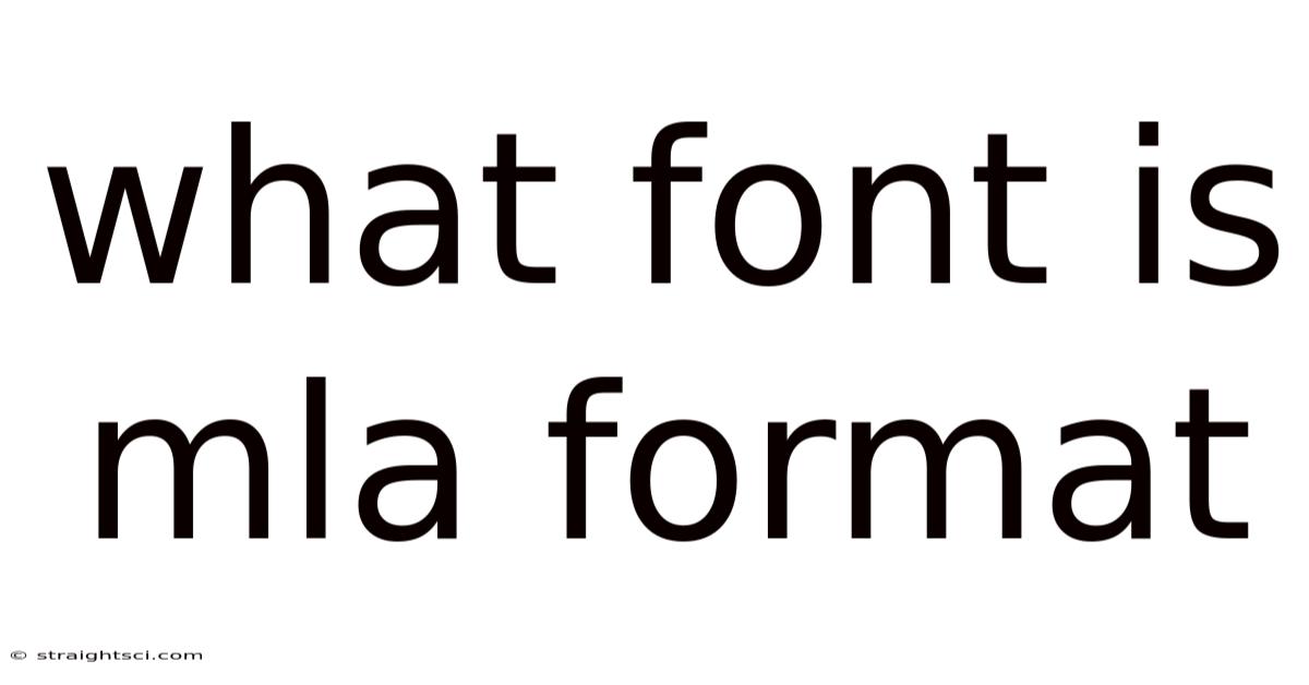 What Font Is Mla Format