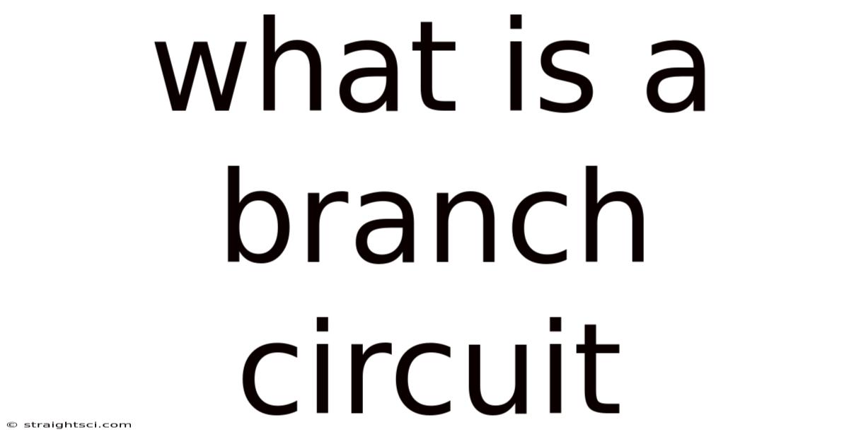 What Is A Branch Circuit