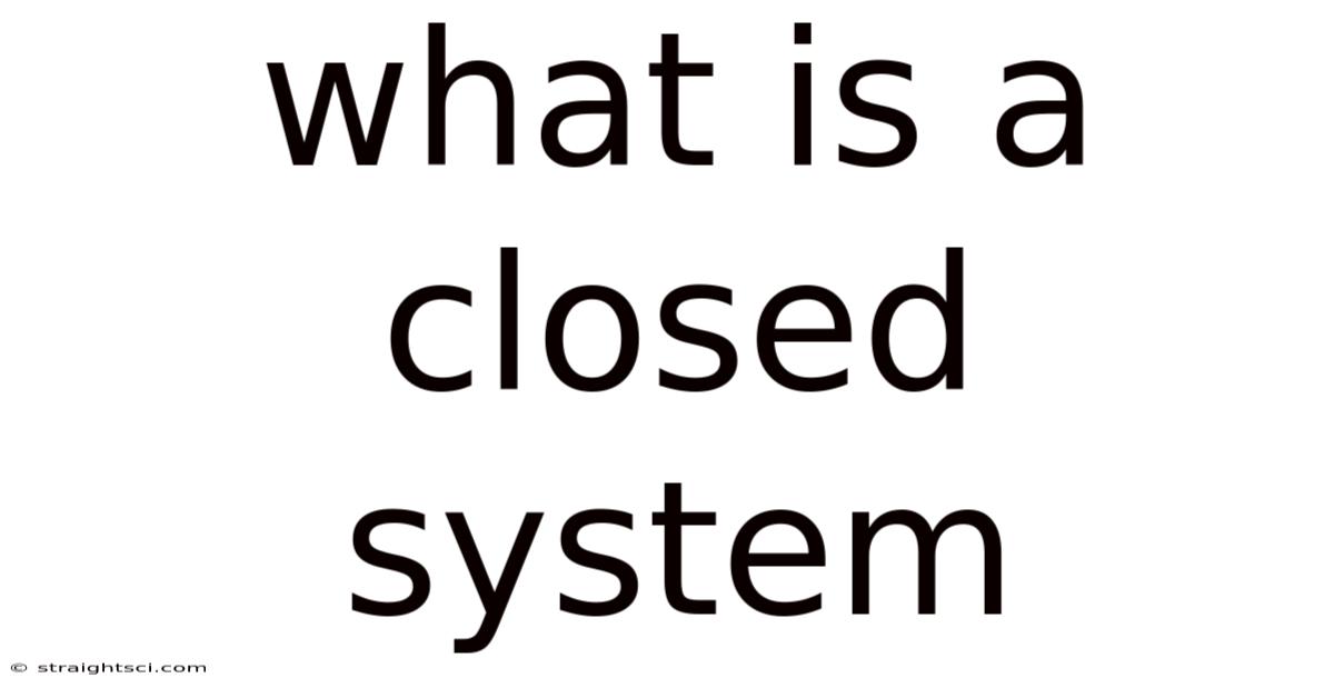 What Is A Closed System