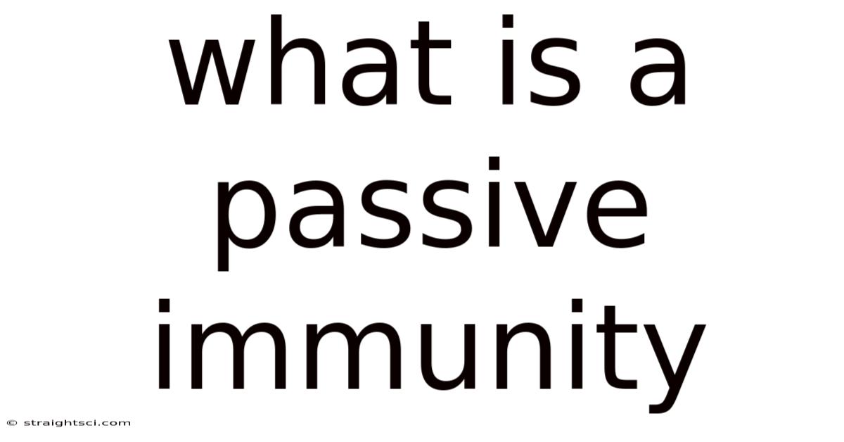 What Is A Passive Immunity