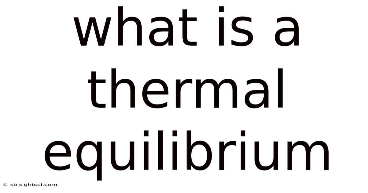 What Is A Thermal Equilibrium