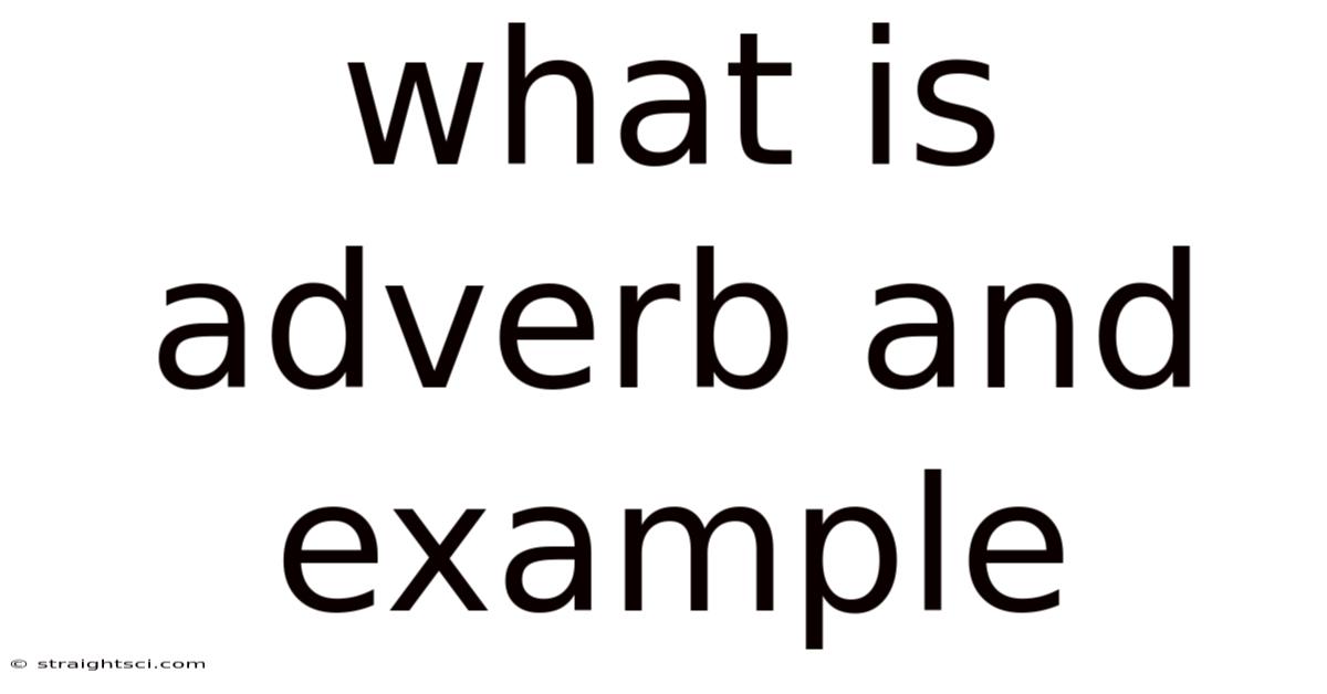 What Is Adverb And Example