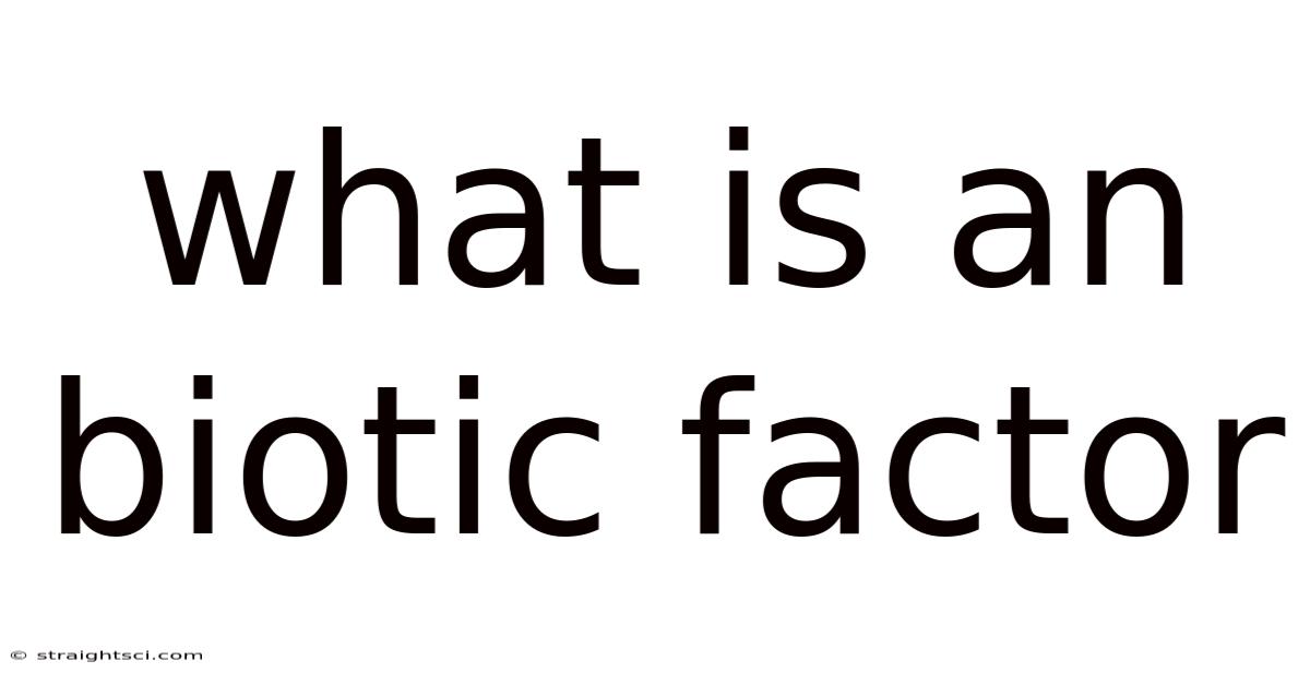 What Is An Biotic Factor