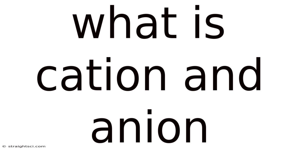 What Is Cation And Anion
