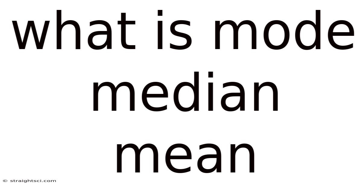 What Is Mode Median Mean