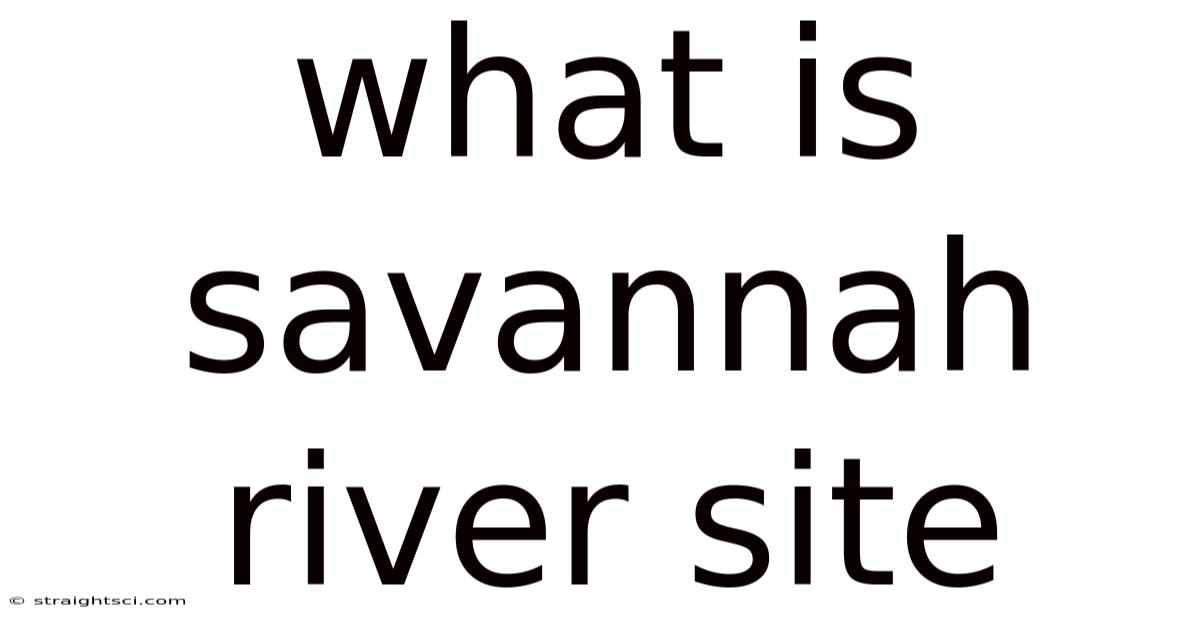 What Is Savannah River Site
