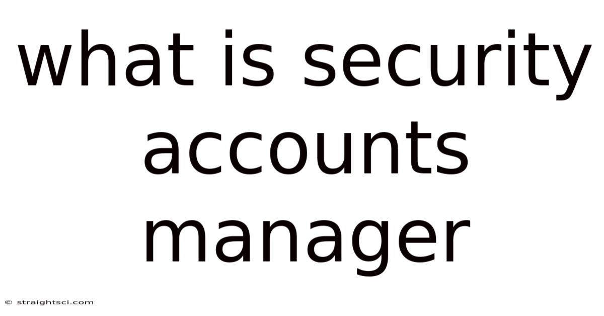 What Is Security Accounts Manager