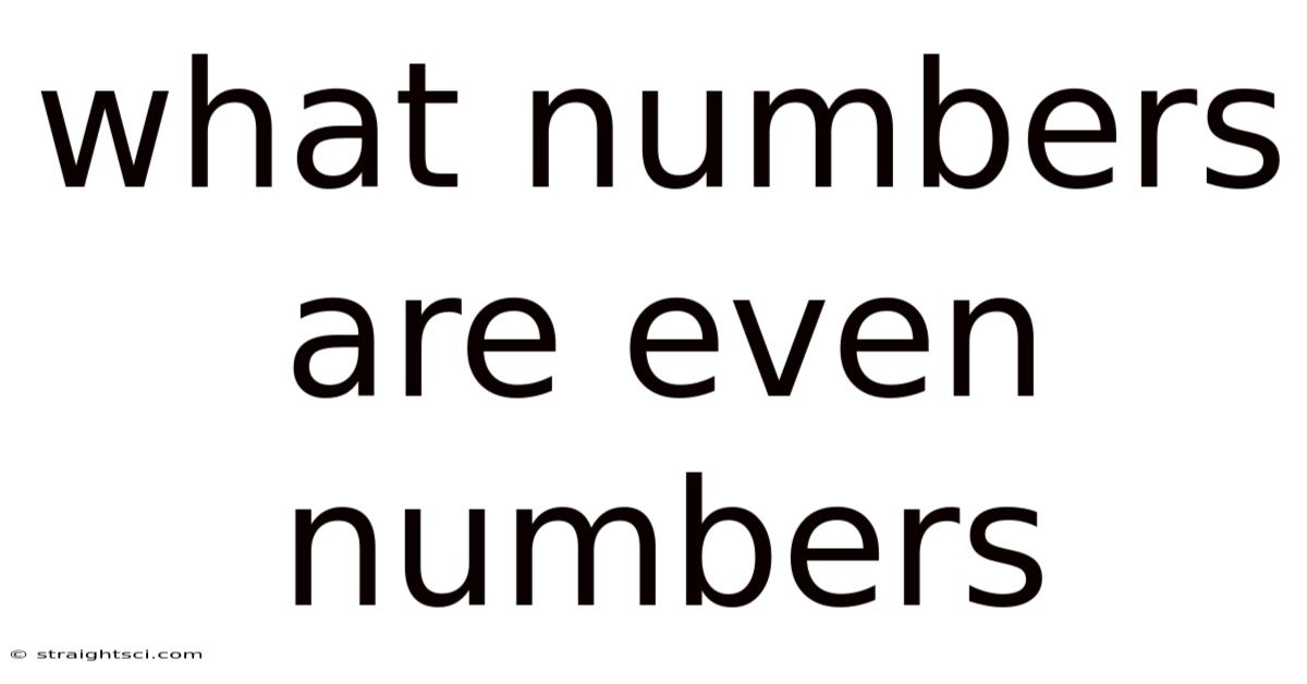 What Numbers Are Even Numbers