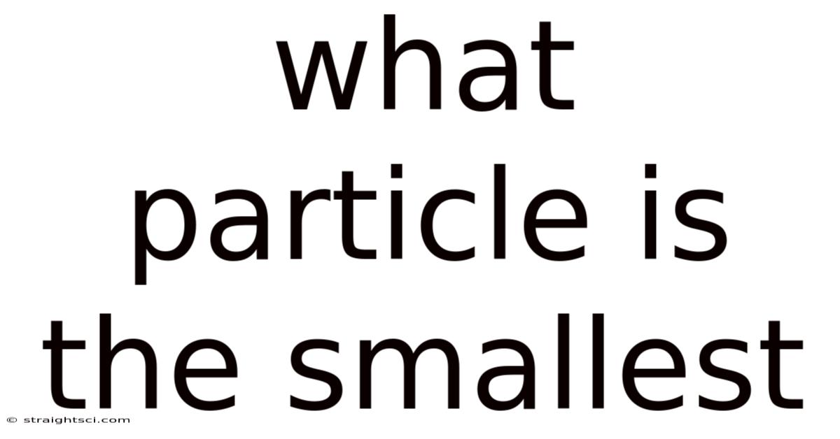 What Particle Is The Smallest