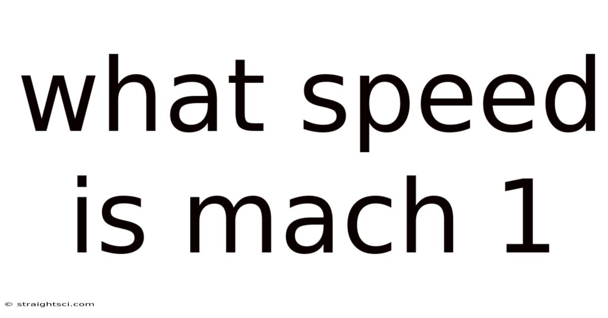 What Speed Is Mach 1