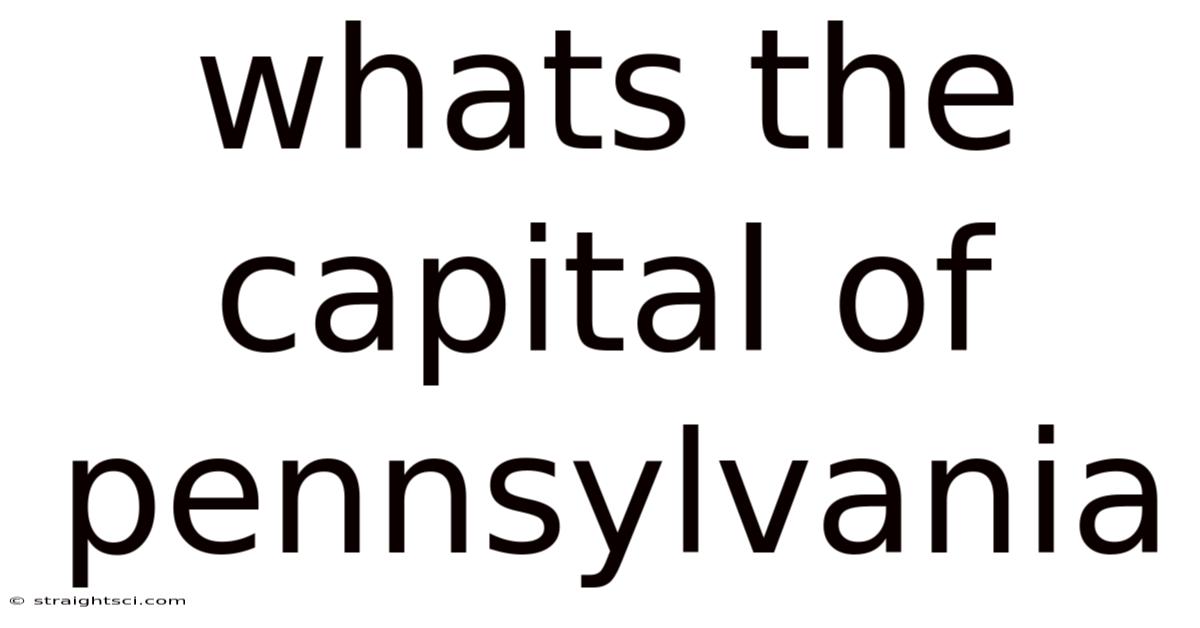 Whats The Capital Of Pennsylvania