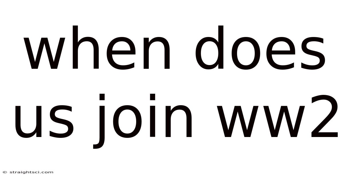 When Does Us Join Ww2