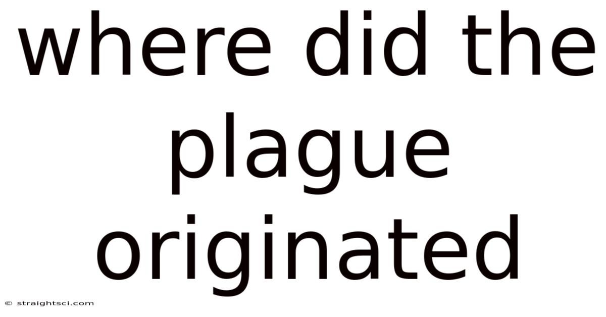 Where Did The Plague Originated