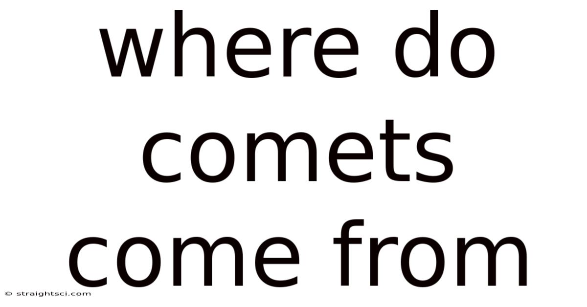Where Do Comets Come From