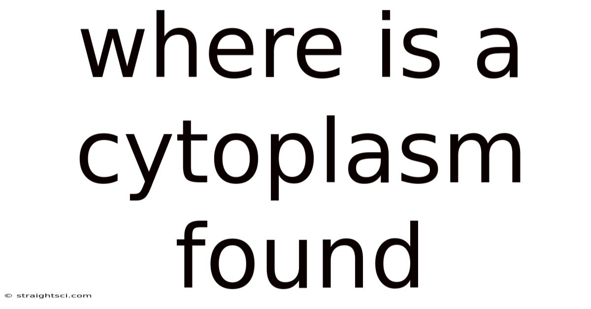 Where Is A Cytoplasm Found