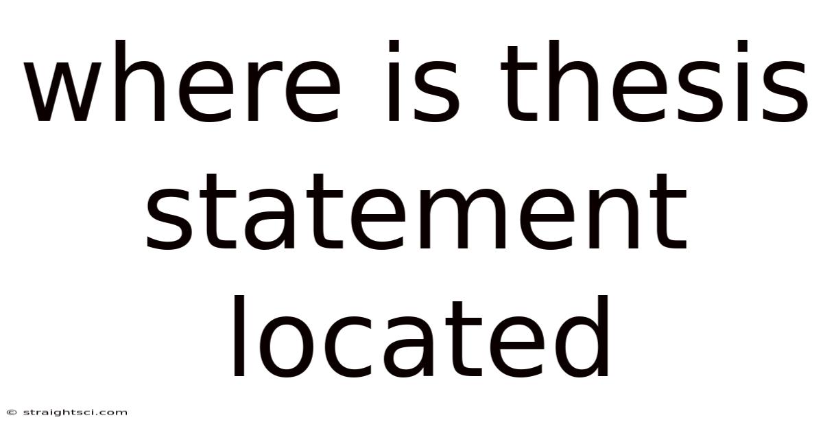 Where Is Thesis Statement Located