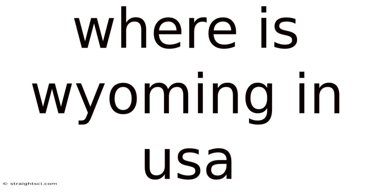 Where Is Wyoming In Usa
