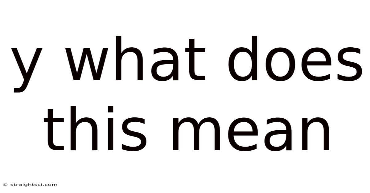 Y What Does This Mean