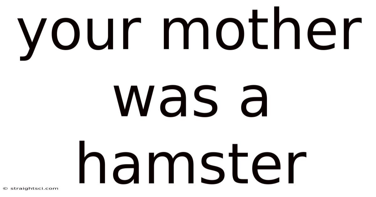 Your Mother Was A Hamster